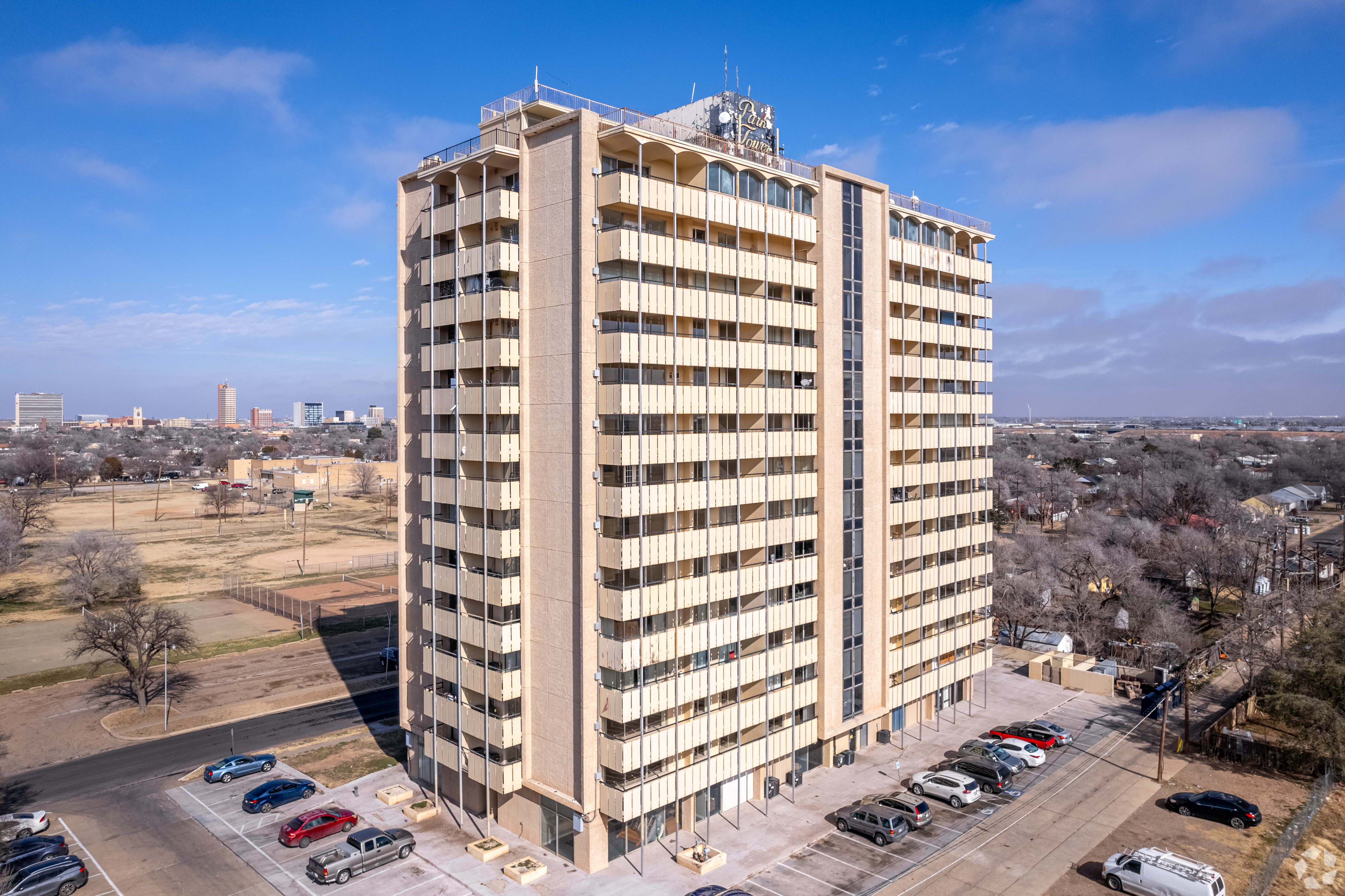 Exterior Building at Park Tower Apartments in Lubbock, TX 63136